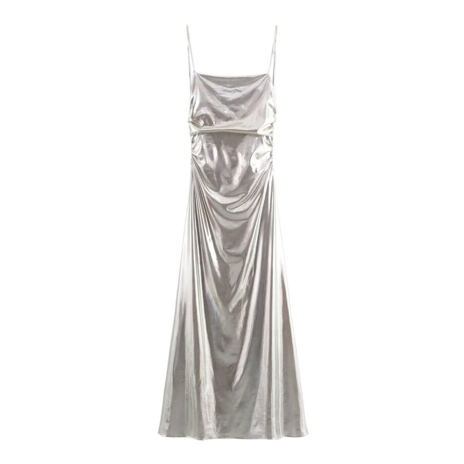 Metal foil pleated camisole
