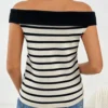 Sailor Stripe Off-Shoulder Top