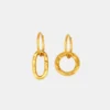 Retro Geometric Asymmetric Buckle Earrings