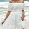 Eyelet Charm Off-Shoulder Dress