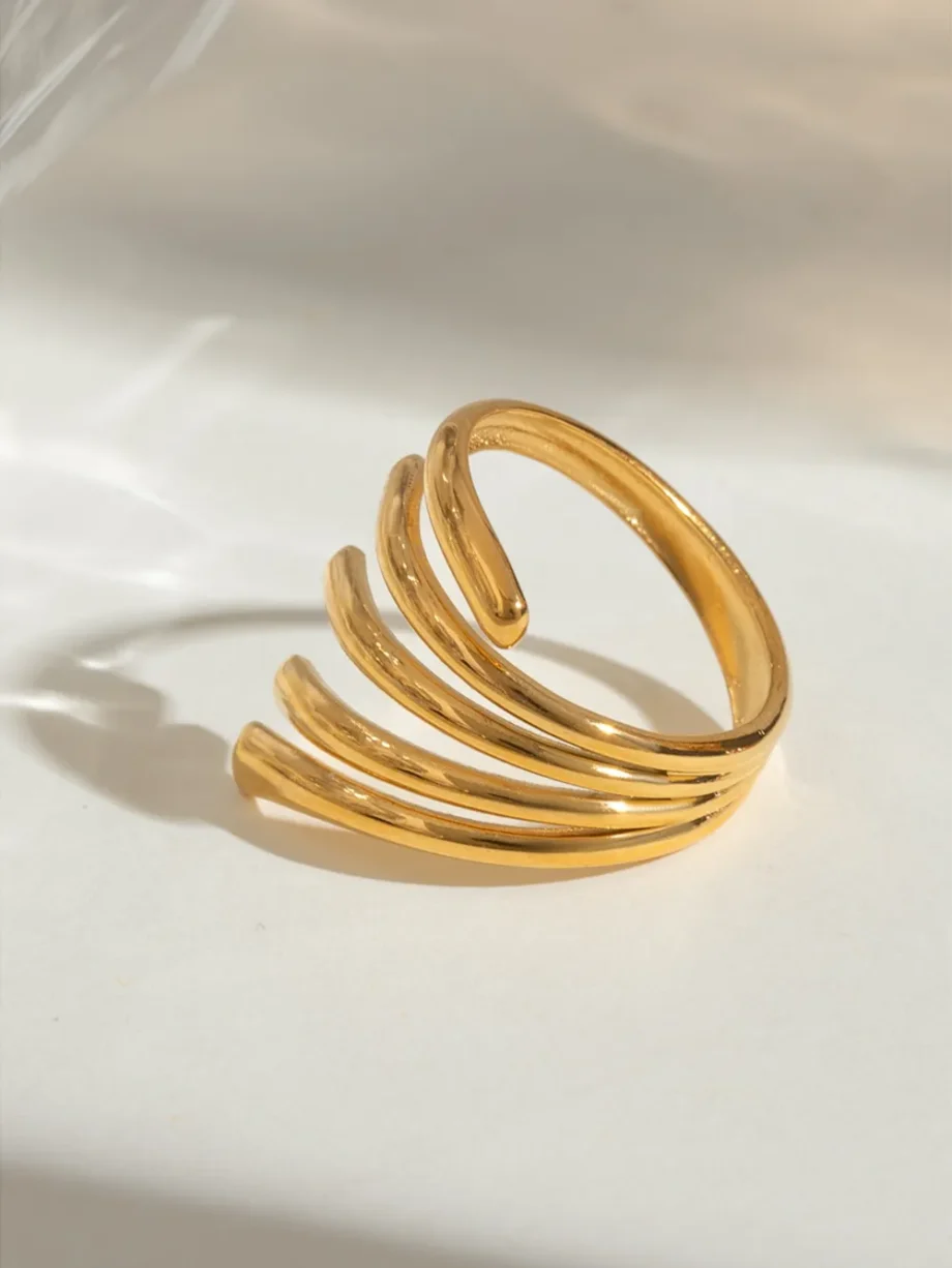 Abstract Lines Open Ring