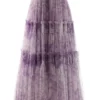 Vintage Printing Mesh Spliced Skirt