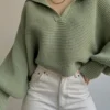 Crisp Collar Knit Sweater