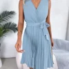 Graceful Tie Pleated Dress