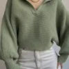 Crisp Collar Knit Sweater