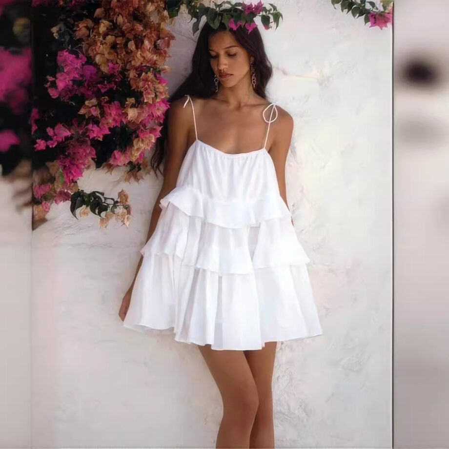 Multi-layer ruffled skit dress