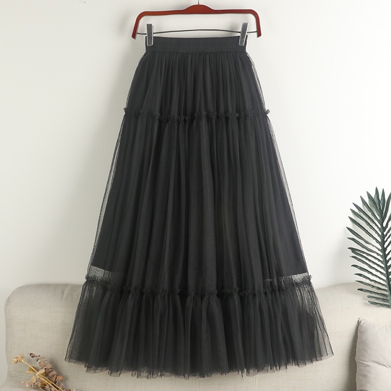 Tulle Midi Long Skirt