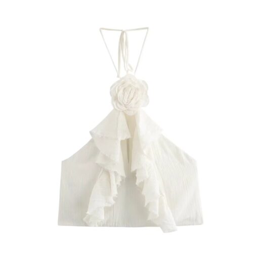 White floral camisole vest
