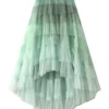 Irregular Mesh Gradient Color Pleated Skirts
