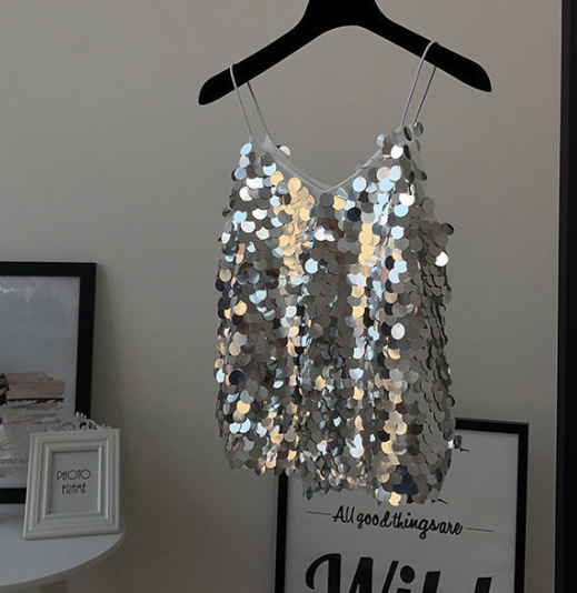 Sequin camisole top
