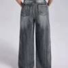 Cross Wide Leg Jeans with Pockets