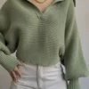 Crisp Collar Knit Sweater