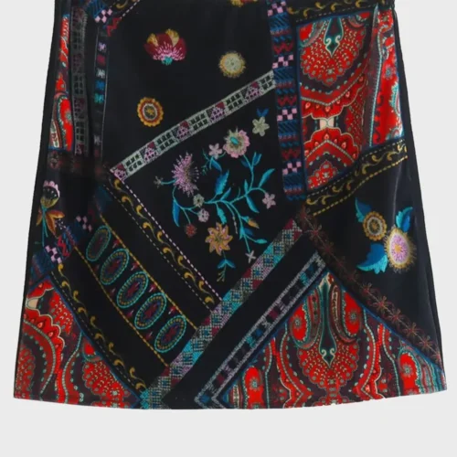 Printed Boho Mini Skirt