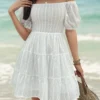 Eyelet Charm Off-Shoulder Dress