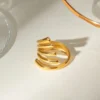Abstract Lines Open Ring