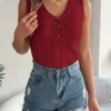 V-Neck Knit Sleeveless Vest
