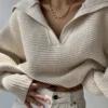 Crisp Collar Knit Sweater