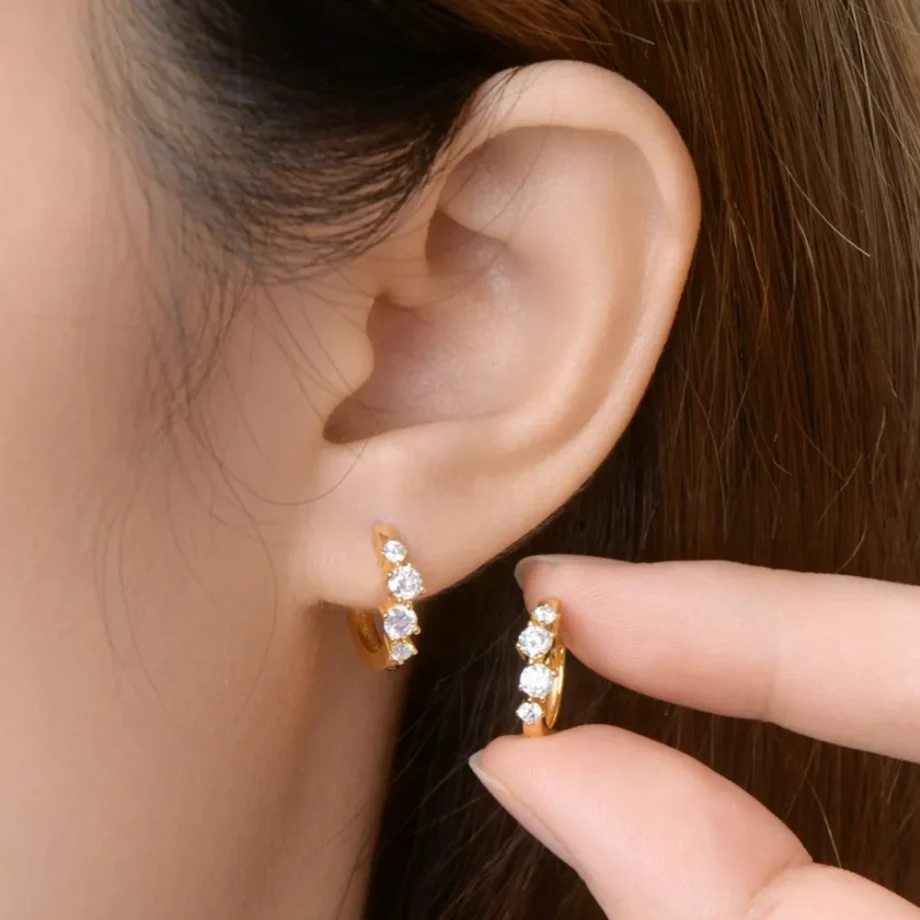 Luminous Moissanite Hoop Earrings